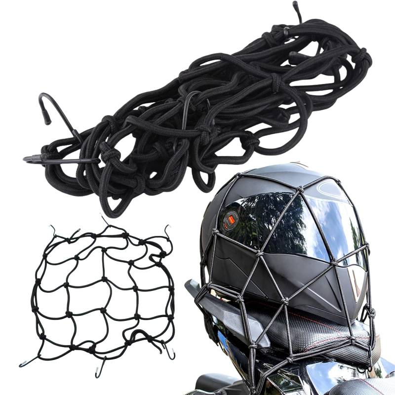 KLLJ Gepäcknetz Motorrad, Schwarz, Gummi, Haken, für Motorräder und Fahrräder von KLLJ