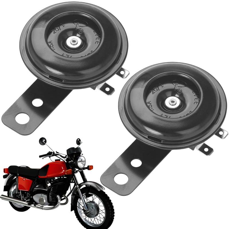 Signalhorn Hupe 12V,12V Motorradhupe,Hupe Motorrad Auto,Universal Horn Hupe 12v,für Motorrad Fahrzeug Auto LKW Moped Roller Scooter von KLLJ