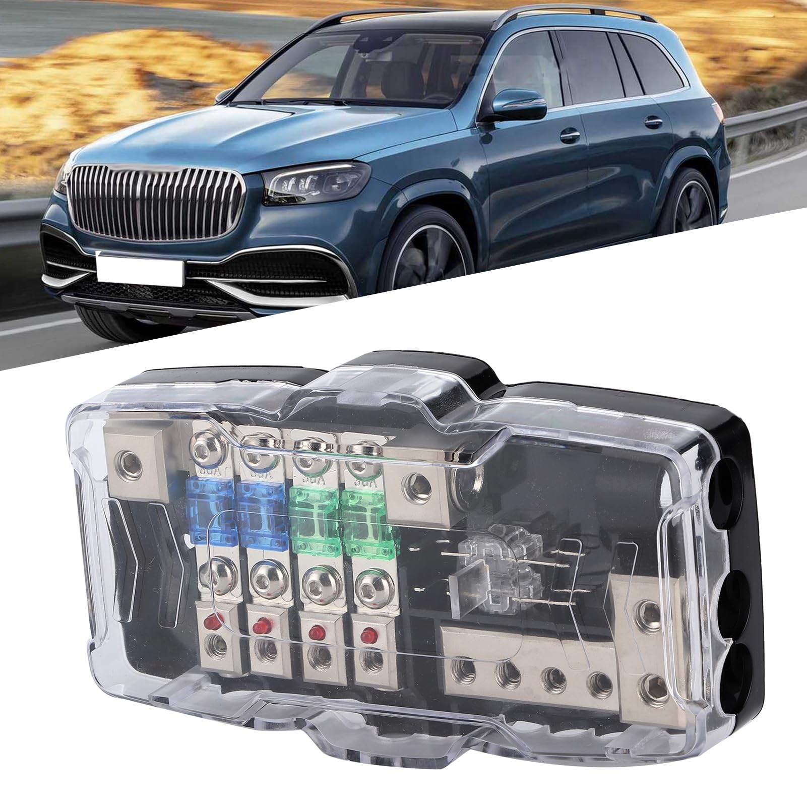 KLLJRFW 4-Wege-Stromverteilerblock, Verteilerhalter mit LED-Warnanzeige, feuchtigkeitsbeständiger Abdeckung für SUV, ATV, UTV, DC 12-24 V KLLJRFW 4-Wege-Stromverteilerblock, Verteilerhalter mit LED-Warnanzeige, feuchtigkeitsbeständiger Abdeckung für SUV, ATV, UTV, DC 12-24 V von KLLJRFW