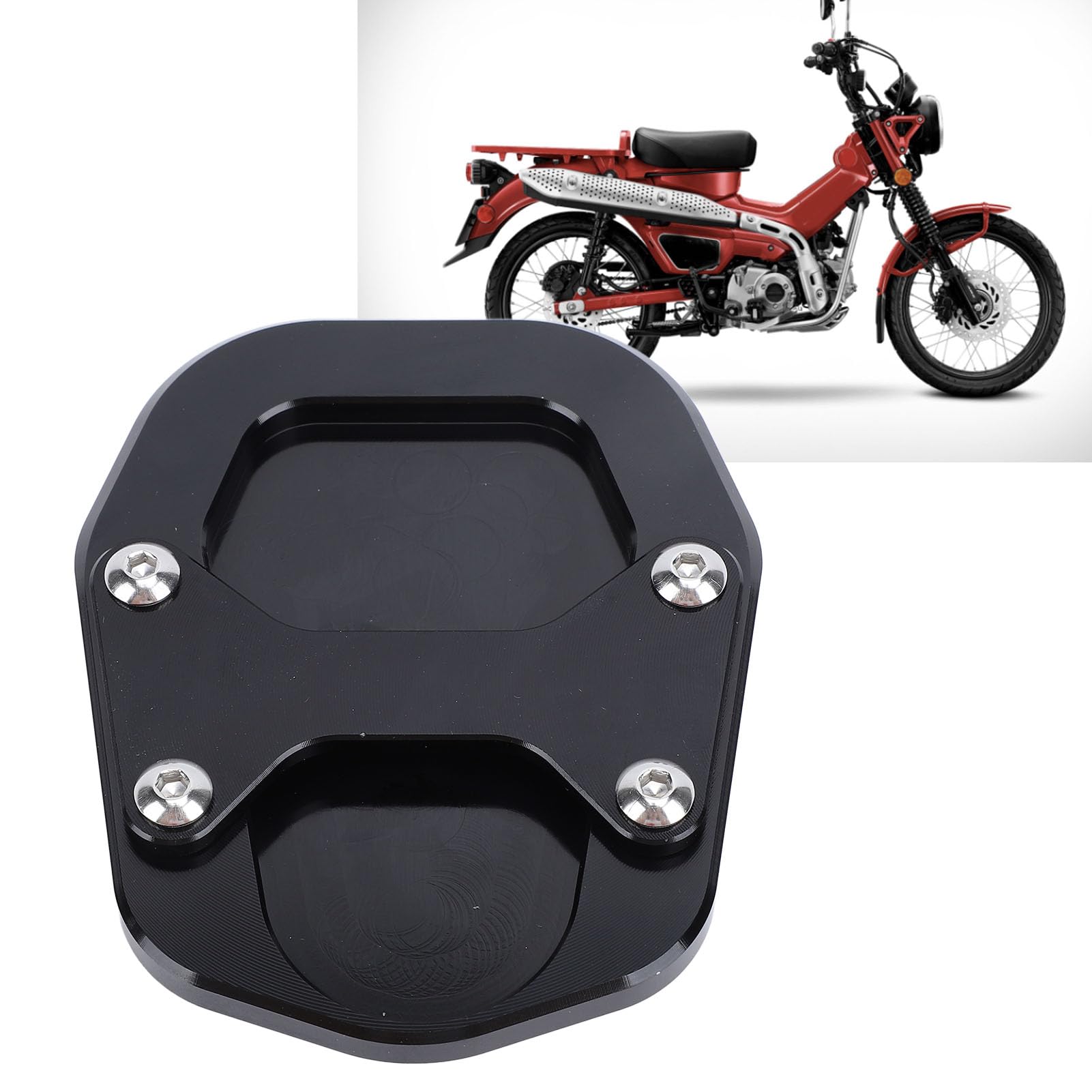 KLLJRFW Motorrad -Kickstand -Pad, Aluminium -Legierungs -Seitenständer Motorrad -Kickstand Platte Vergrößerung Verlängerungspad für CT125 Trail 125 KLLJRFW Motorrad -Kickstand -Pad, Aluminium -Legierungs -Seitenständer Motorrad -Kickstand Platte Vergrößerung Verlängerungspad für CT125 Trail 125 von KLLJRFW