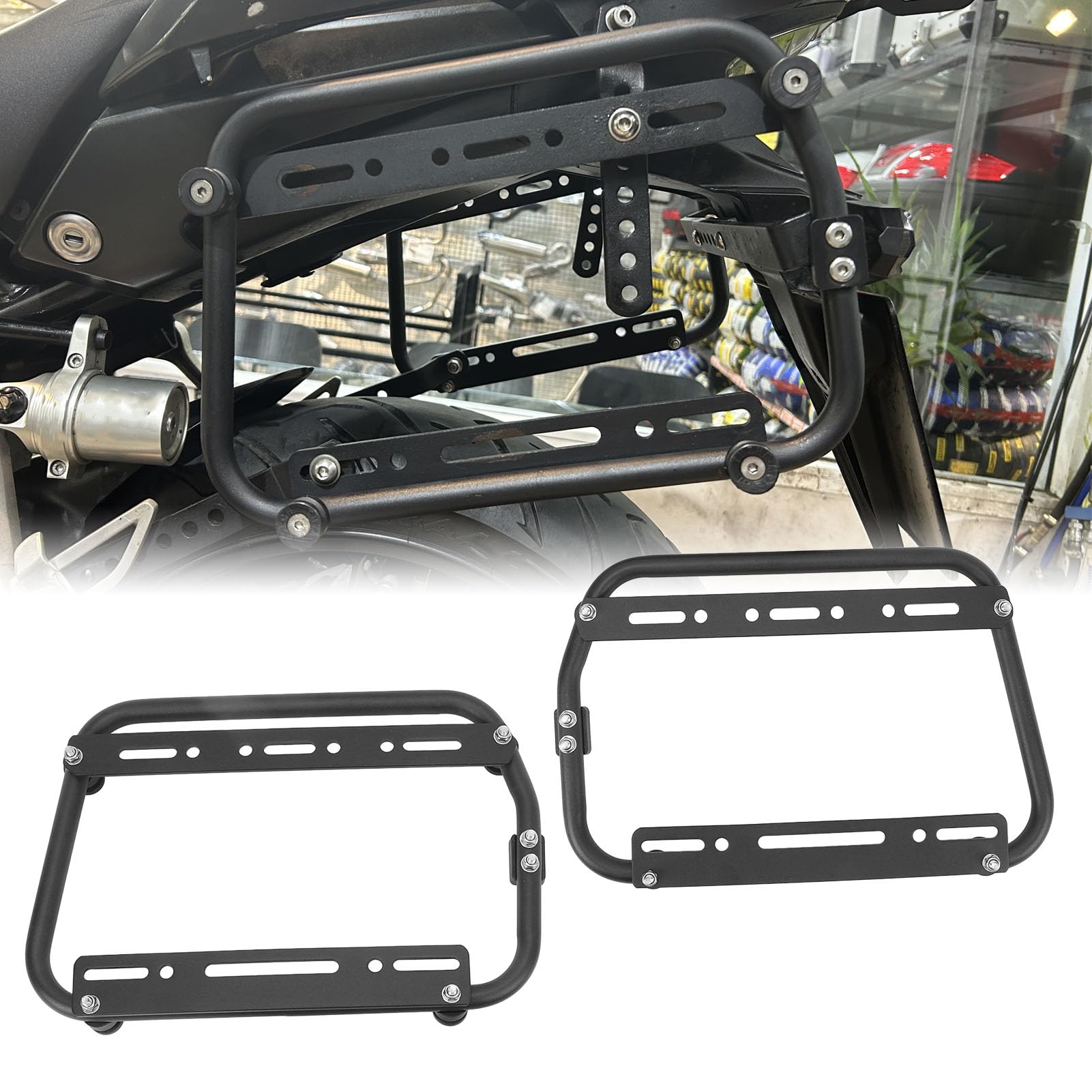 KLLJRFW Motorradseiten -Stützregale, Aluminiumlegierung Motorradpanner, abnehmbare Lastkapazitätsabnehmbare Montage -Halterung Kit KLLJRFW Motorradseiten -Stützregale, Aluminiumlegierung Motorradpanner, abnehmbare Lastkapazitätsabnehmbare Montage -Halterung Kit von KLLJRFW