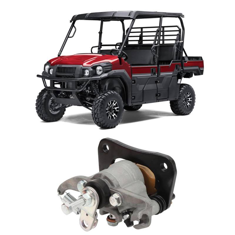 KLLJRFW Scheiben bremssattel hinten rechts mit Bremsbelägen für Mule Pro FX FXT FXR DX DXT KAF820 KAF1000 2015 bis 2023, Bremssattel hinten 43080-0164 von KLLJRFW
