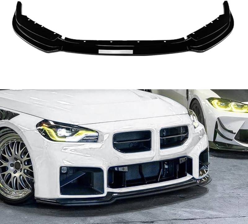 Auto Frontspoiler für BMW 2 Series M2 G87 2023-2024,Antikollisionsschutz Frontlippe Spoiler,Spoilerlippe Diffusor Body Kit Frontstoßstangenlippe Auto Zubehör von KLUEES