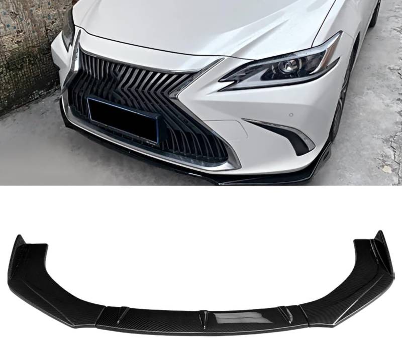Auto Frontspoiler für Lexus ES 2018-2022,Antikollisionsschutz Frontlippe Spoiler,Spoilerlippe Diffusor Body Kit Frontstoßstangenlippe Auto Zubehör,A/Carbon Fiber Look von KLUEES