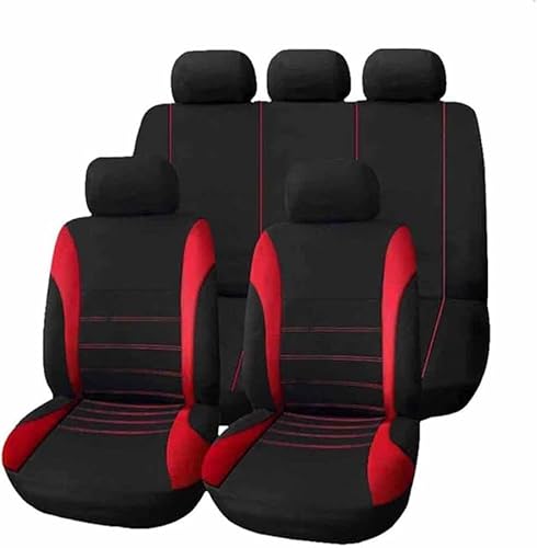 KLower Auto Sitzbezüge Stoff Set für Sk-oda Fabia PJ NJ 5J 3T4 3T5 6Y 6Y2 6Y5 2019-2025, Autositzbezüge Seasons Protectors Schonbezüge Sitzschoner Innenraum Zubehör,B/9pcs Set Red KLower Auto Sitzbezüge Stoff Set für Sk-oda Fabia PJ NJ 5J 3T4 3T5 6Y 6Y2 6Y5 2019-2025, Autositzbezüge Seasons Protectors Schonbezüge Sitzschoner Innenraum Zubehör,B/9pcs Set Red von KLower