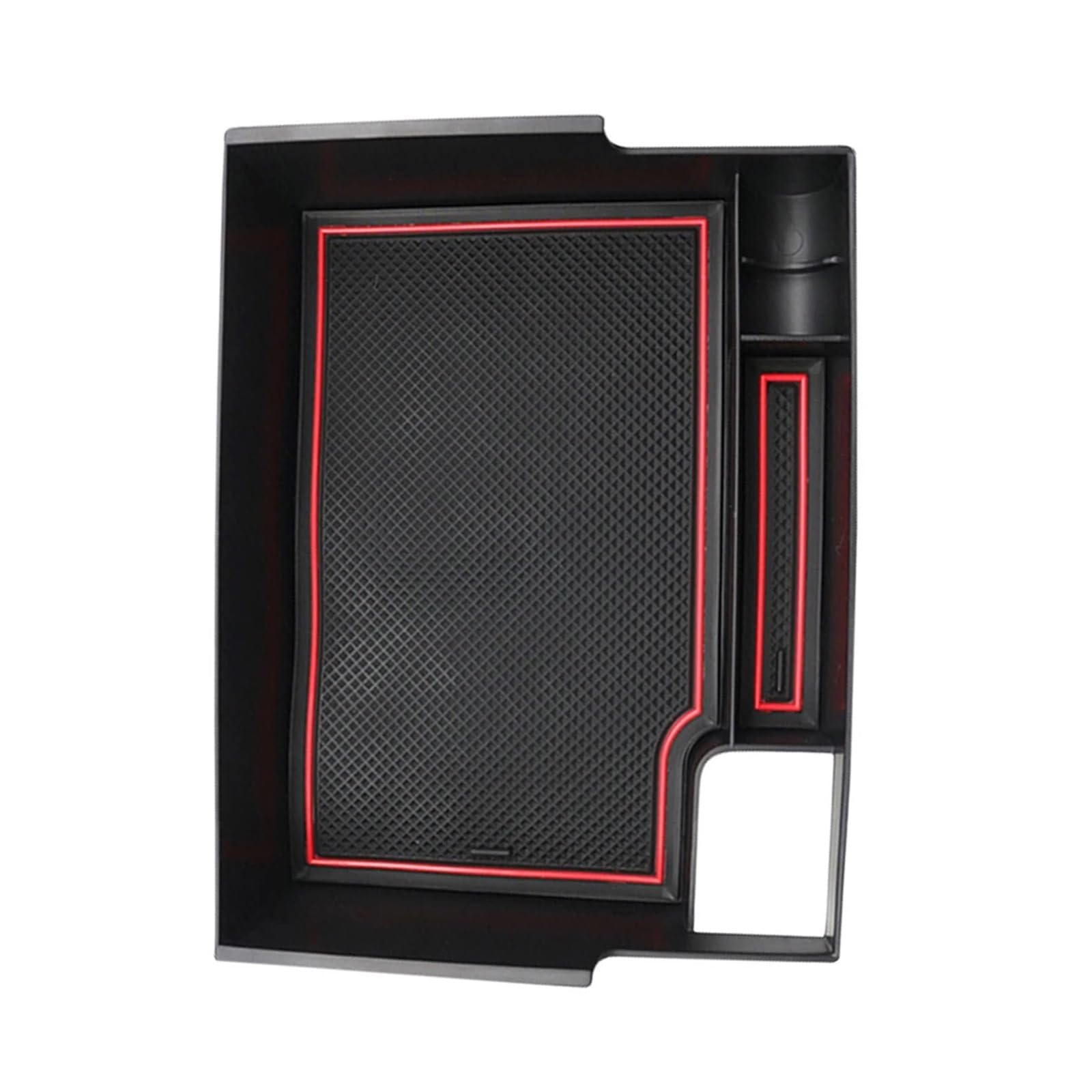 KMLONG 1pc Center Konsole Organizer Box Fit for Ford Explorer 2020 2021 2022 2023 Auto Center Armlehne ABS Hilfs Lagerung box Ablagefach Mittelkonsole(Black Red Line) von KMLONG