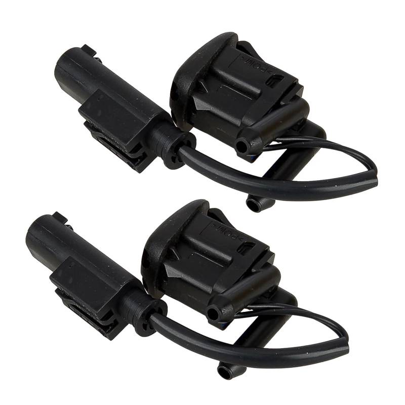 KMLONG 2 Stück Scheibenwischer-Waschdüse, passend for 5er E39 M5 525i 528i 530i A61668361042, sprühbeheizter Dual-Inlet-Spritzstrahl Auto-Windschutzscheiben-Sprühdüse von KMLONG