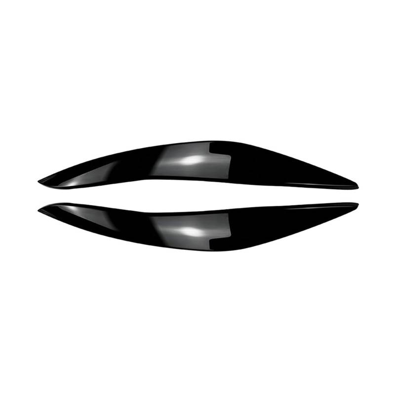KMLONG 2Pcs Auto Front Scheinwerfer Augenlider Augenbraue Abdeckung Trim Fit for BMW 5 Series F10 F11 2011 2012 2013 2014 glänzend Schwarz/Carbon Faser Autoscheinwerferblende(Bright Black) von KMLONG