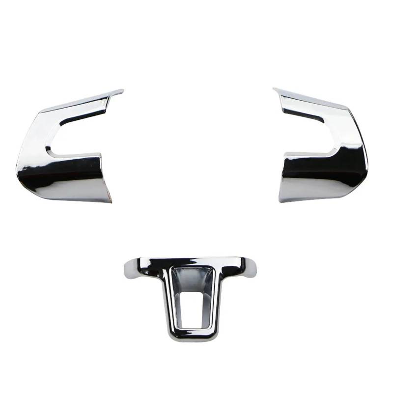 KMLONG Auto Lenkrad Dekoration Abdeckung Trim Aufkleber, Passend for Volkswagen, Passend for GOLF, POLO JETTA MK5 MK6 Bora Zubehör ABS Chrom Lenkradrahmenfolie(3Pc 369 Clock Style) von KMLONG