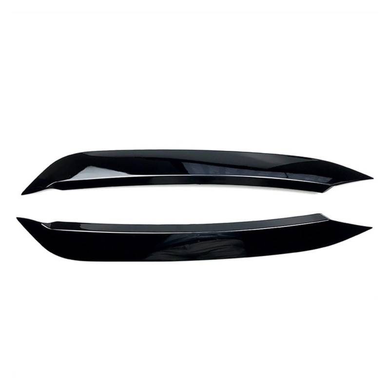 KMLONG Fit for Volkswagen Polo MK6 2019 + Scheinwerfer Augenbraue Augenlider Aufkleber ABS Trim Abdeckung Zubehör Auto Styling Autoscheinwerferblende(Gloss black) von KMLONG