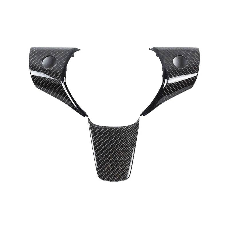 KMLONG Lenkrad-Schutzrahmen-Patch-Trim-Aufkleber, passend for Tesla, Modell 3 Modell Y 2017–2023, Auto-Innenabdeckungs-Zubehör, echte Kohlefaser Lenkradrahmenfolie von KMLONG