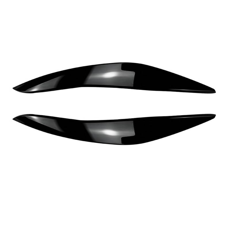 KMLONG Scheinwerfer-Augenbrauen-Augenlider, passend for BMW 5er F10 F11 2011–2014, Styling, Frontscheinwerfer-Augenbrauen-Lampenverkleidung, Augendeckel Autoscheinwerferblende(Gloss Black) von KMLONG