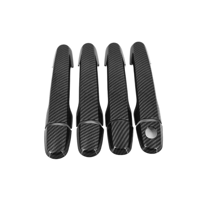 KMLONG Zierleiste for Autotürgriffabdeckung, passend for Toyota, Corolla E120 E130, 2001-2007, Chrom-Kohlefaser-Auto-Styling-Zubehör, Overlay-Aufkleber Abdeckung für den Außentürgriff(Carbon Fiber 1 h von KMLONG