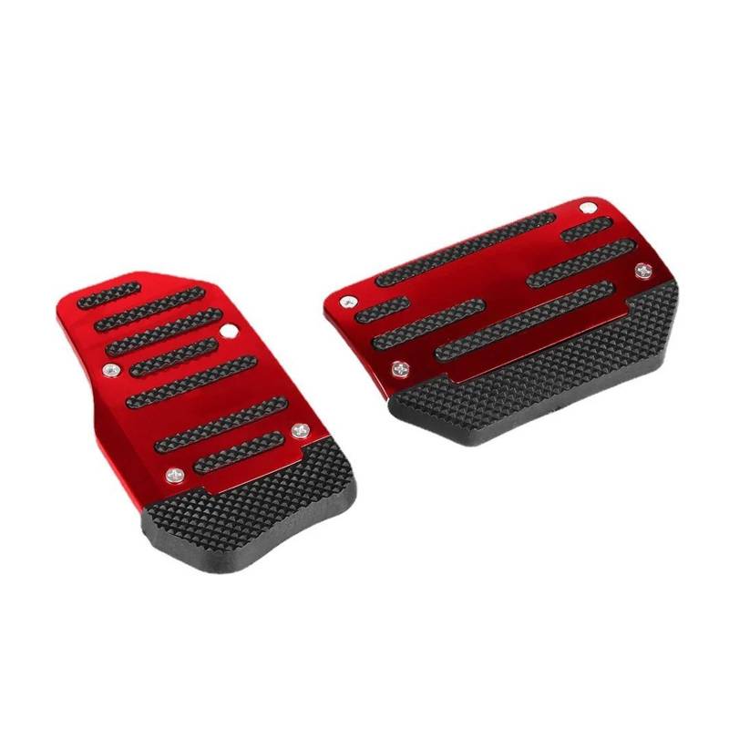 Bremspedalabdeckung Für Bremsbeschleuniger Universal Non Slip Aluminium Automatikgetriebe Auto Pedal Cover Set Auto-Gaspedal(Red) von KMVPVGZHCN