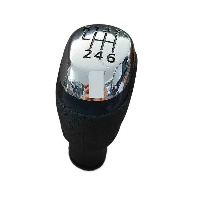 Schaltknäufe Für Clio 4 IV MK4 2012-2019328654134R 328651259R 328657531R 328655866R 5/6 Geschwindigkeit Schaltknauf Manuelle Stick Kopf Shifter Hebel Griff Schaltsack Schaltmanschette(Chrome 6 Speed) von KMVPVGZHCN