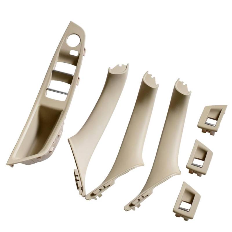 Auto-Innen Türgriffe Für 5 Series F10 F11 2010-2016 Auto Linkslenker LHD Innentürgriff-Panel-Abdeckung Auto Innen Türgriff(Beige-White-7Pcs) von KNWIAUQ