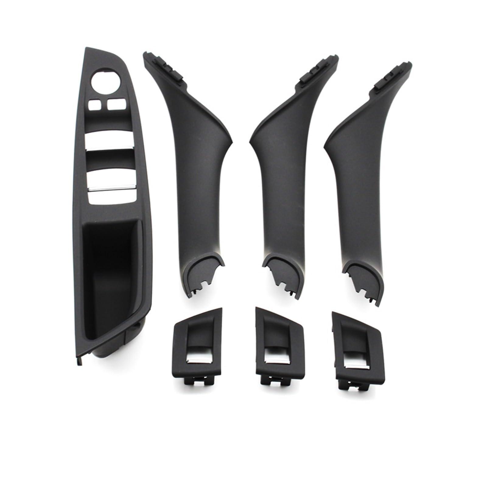 Auto-Innen Türgriffe Für 5 Series F10 F11 F18 520i 523i 525i 528i 535i Auto Innentür Armlehne Fenster Schalter Panel Pull Griff 7 Stücke Set Auto Innen Türgriff(LHD Black 7PCS) von KNWIAUQ