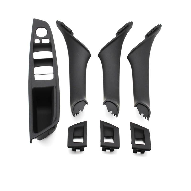 Auto-Innen Türgriffe Für 5 Series F10 F11 F18 520i 523i 525i 528i 535i Auto Innentür Armlehne Fenster Schalter Panel Pull Griff 7 Stücke Set Auto Innen Türgriff(LHD Black 7PCS) von KNWIAUQ