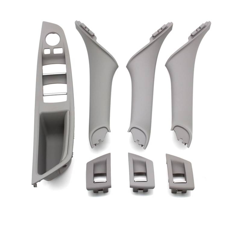 Auto-Innen Türgriffe Für 5 Series F10 F11 F18 520i 523i 525i 528i 535i Auto Innentür Armlehne Fenster Schalter Panel Pull Griff 7 Stücke Set Auto Innen Türgriff(LHD Gray 7PCS) von KNWIAUQ