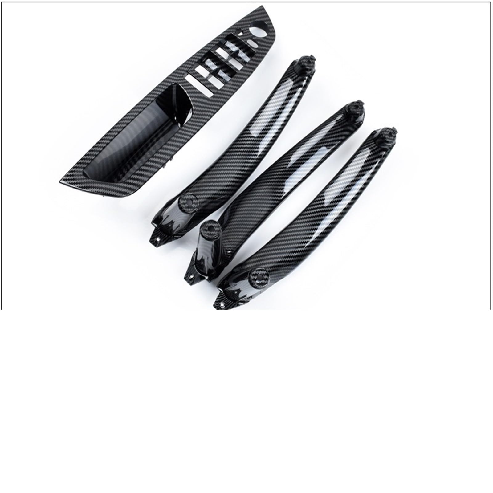 Auto-Innen Türgriffe Für E70 E71 X5 X6 2007-2014 Auto Links Vorne Fahrersitz LHD Innen Tür Griff Innere Panel Pull Trim Abdeckung Auto Innen Türgriff(Carbon Fiber 4Pcs) von KNWIAUQ