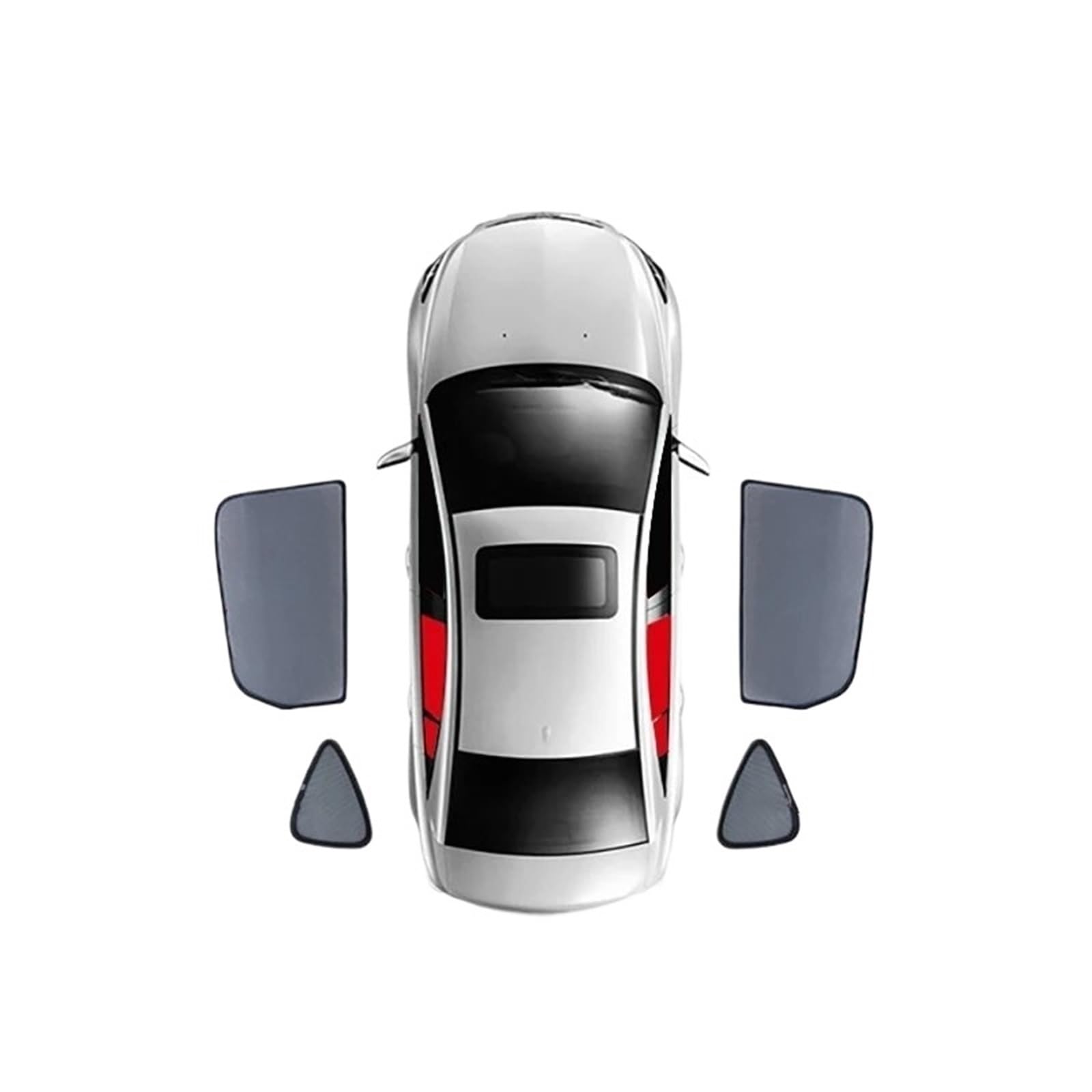 Auto Sonnenschutz Vorhang Für Hyundai Für Tucson Ix35 2009-2015/Magnetische Autofenster Sonnenschutz Frontscheibe Vorhang Hinten Seitenfenster Sonnenschutz Auto Sonnenblende(4pcs Rear Trian) von KNWIAUQ