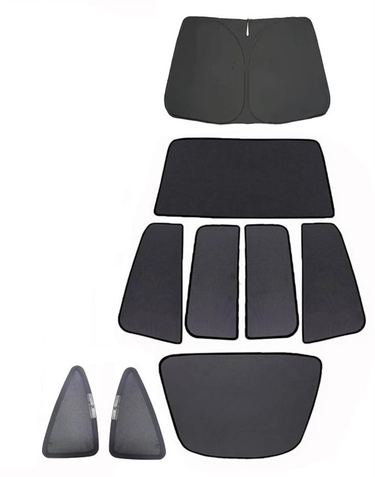 Auto Sonnenschutz Vorhang Für Tesla Für Modell X 2023 Front Glas Sonnenschutz Auto Schiebedach Blind UV Schutz Sonnenschutz Dachfenster Rollo Shading Net Auto Sonnenblende(9pcs) von KNWIAUQ