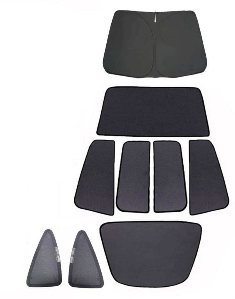 Auto Sonnenschutz Vorhang Für Tesla Für Modell X 2023 Front Glas Sonnenschutz Auto Schiebedach Blind UV Schutz Sonnenschutz Dachfenster Rollo Shading Net Auto Sonnenblende(9pcs) von KNWIAUQ