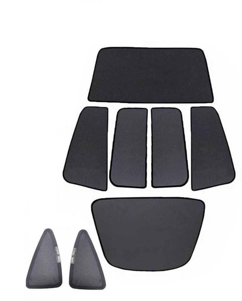 Auto Sonnenschutz Vorhang Für Tesla Für Modell X 2023 Front Glas Sonnenschutz Auto Schiebedach Blind UV Schutz Sonnenschutz Dachfenster Rollo Shading Net Auto Sonnenblende(Full 8pcs) von KNWIAUQ