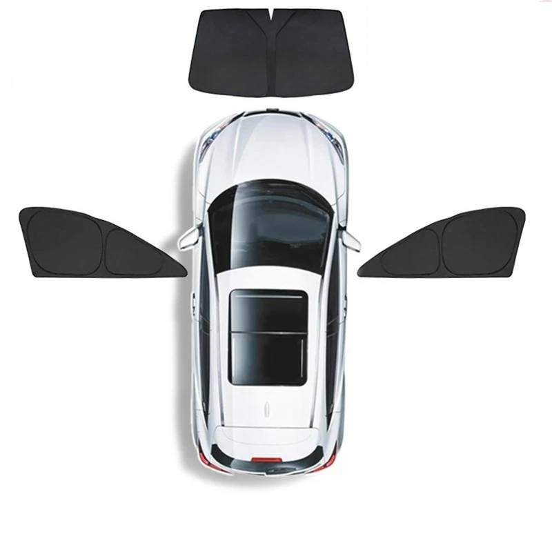 Auto Sonnenschutz Vorhang Für Tesla Für Modell Y 2023 Auto Fenster Dach Sonnenschirm Volle Abdeckung Dach Windschutzscheibe Blind Schatten Auto Sonnenschutz Auto Sonnenblende(3pcs Front) von KNWIAUQ