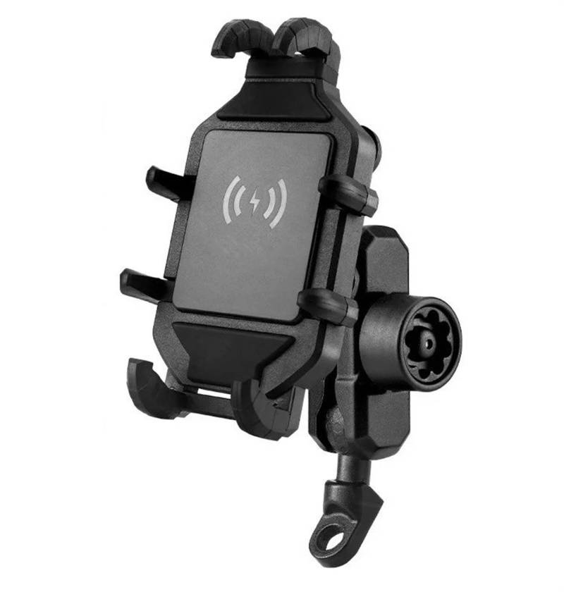 Motorrad Handy Halterung Für 4,0 Bis 7,0 Zoll Große Mobiltelefone. Motorrad-Telefonhalter. Telefonhalterung Mit Kabellosem USB-QC3.0-Schnellladegerät GPS-Navigationshalterung(Rearview No Charge) von KNWIAUQ