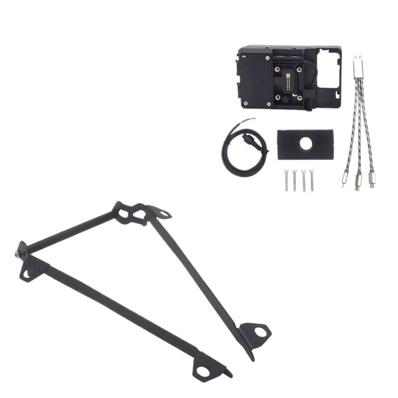 Motorrad Handy Halterung Für Ducati Für MULTISTRADA V4 S V4S/Motorrad Handy GPS Halterung Navigation Halterung USB Und Drahtlose Lade Stehen GPS-Navigationshalterung(12mm USB Stand) von KNWIAUQ