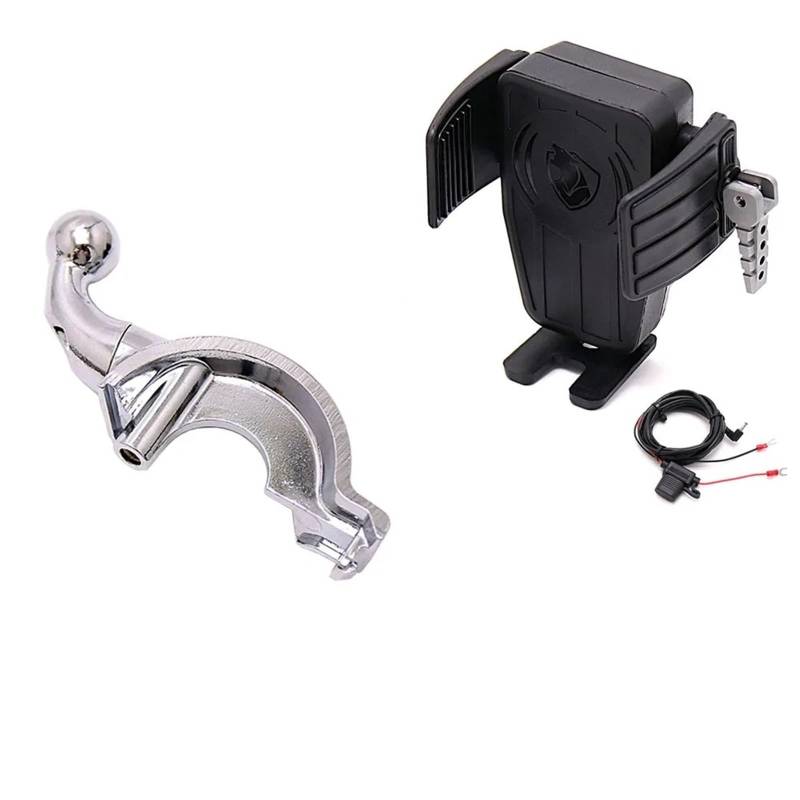 Motorrad Handy Halterung Für Gold Für Wing GL 1800 F6B 2018-2021/Motorrad GPS Telefonhalter Drahtlose Lade Navigation Halterung Barsch Halterung GPS-Navigationshalterung(AB) von KNWIAUQ