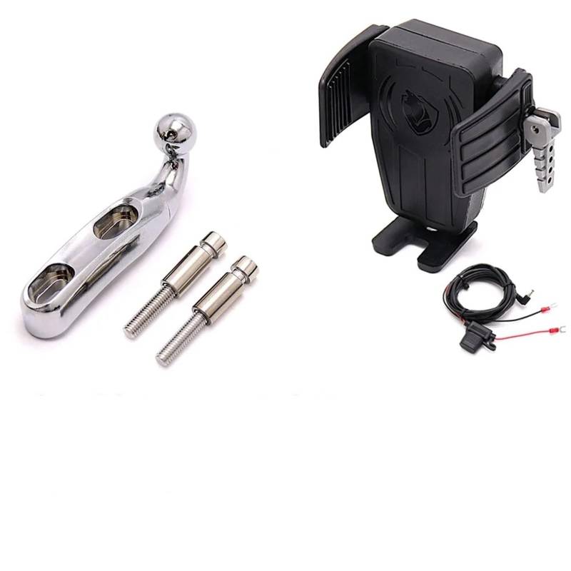 Motorrad Handy Halterung Für Gold Für Wing GL 1800 F6B 2018-2021/Motorrad GPS Telefonhalter Drahtlose Lade Navigation Halterung Barsch Halterung GPS-Navigationshalterung(AD) von KNWIAUQ