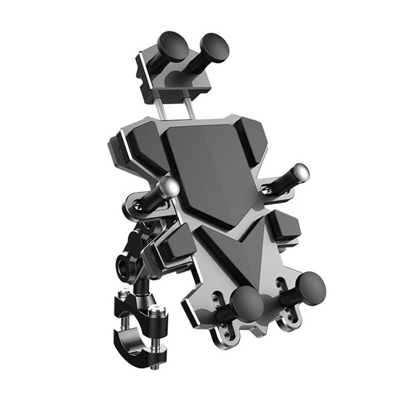 Motorrad Handy Halterung Universal Legierung Stoß-Absorbieren Telefon Halter Für Motorrad Fahrrad 360 Rotation Einstellung Handy Navigation Halterung GPS-Navigationshalterung(Handlebar) von KNWIAUQ