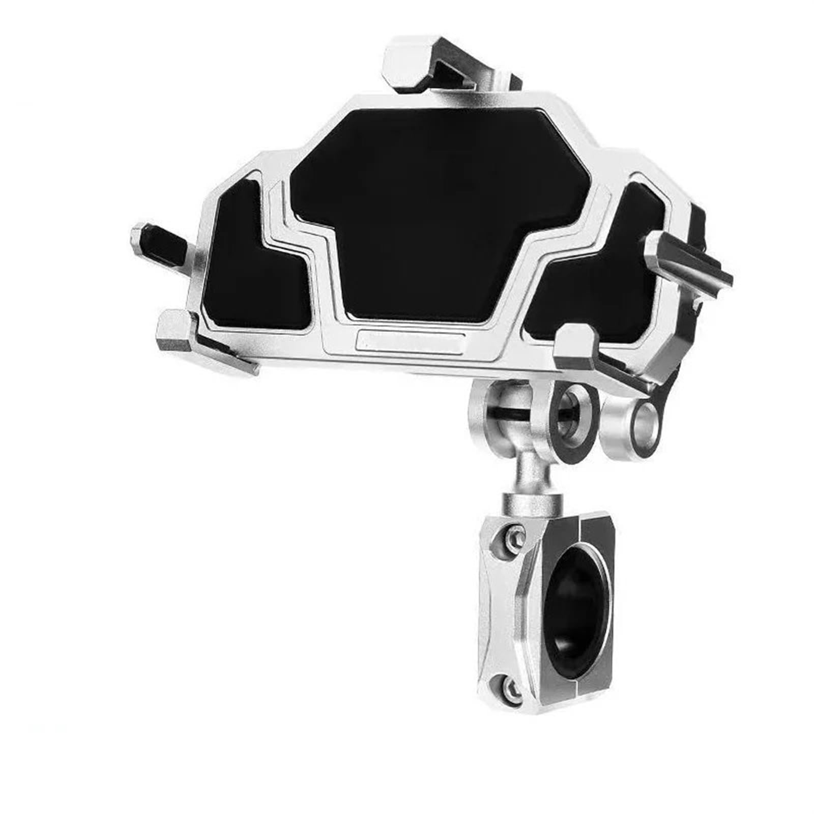 Motorrad Handy Halterung Universal Motorrad Stoßfest Navigation Handy Halter Stoßdämpfung Aluminium Legierung 3,0 Schnell Ladegerät Telefon Halter GPS-Navigationshalterung(S-Uncharge Handlebar) von KNWIAUQ