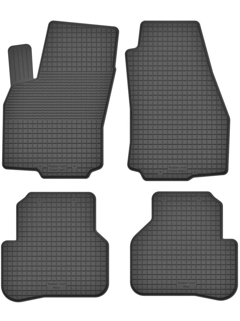 Gummimatten Fußmatten 1.5 cm Rand kompatibel mit FIAT QUBO (Bj.2008-2018) ideal angepasst 4 -Teile EIN Set von KO-RUBBERMAT