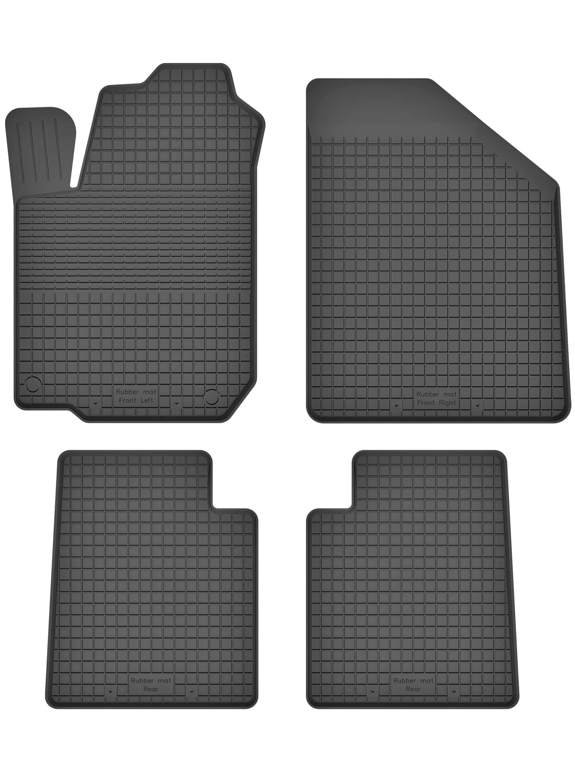 Gummimatten Fußmatten 1.5 cm Rand kompatibel mit KIA Rio I (Bj. 2000-2005) ideal angepasst 4 -Teile EIN Set von KO-RUBBERMAT