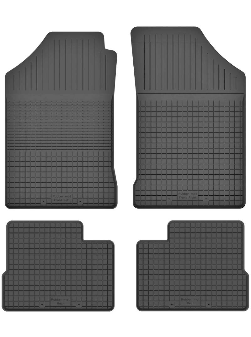 Gummimatten Fußmatten 1.5 cm Rand kompatibel mit OPEL ASCONA C (Bj. 1981-1988) ideal angepasst 4 -Teile EIN Set von KO-RUBBERMAT