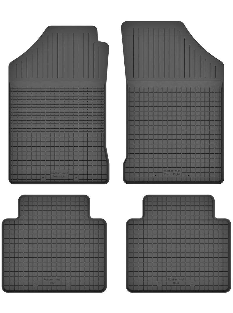 Gummimatten Fußmatten 1.5 cm Rand kompatibel mit Renault CLIO I (Bj. 1990-1998) ideal angepasst 4 -Teile EIN Set von KO-RUBBERMAT