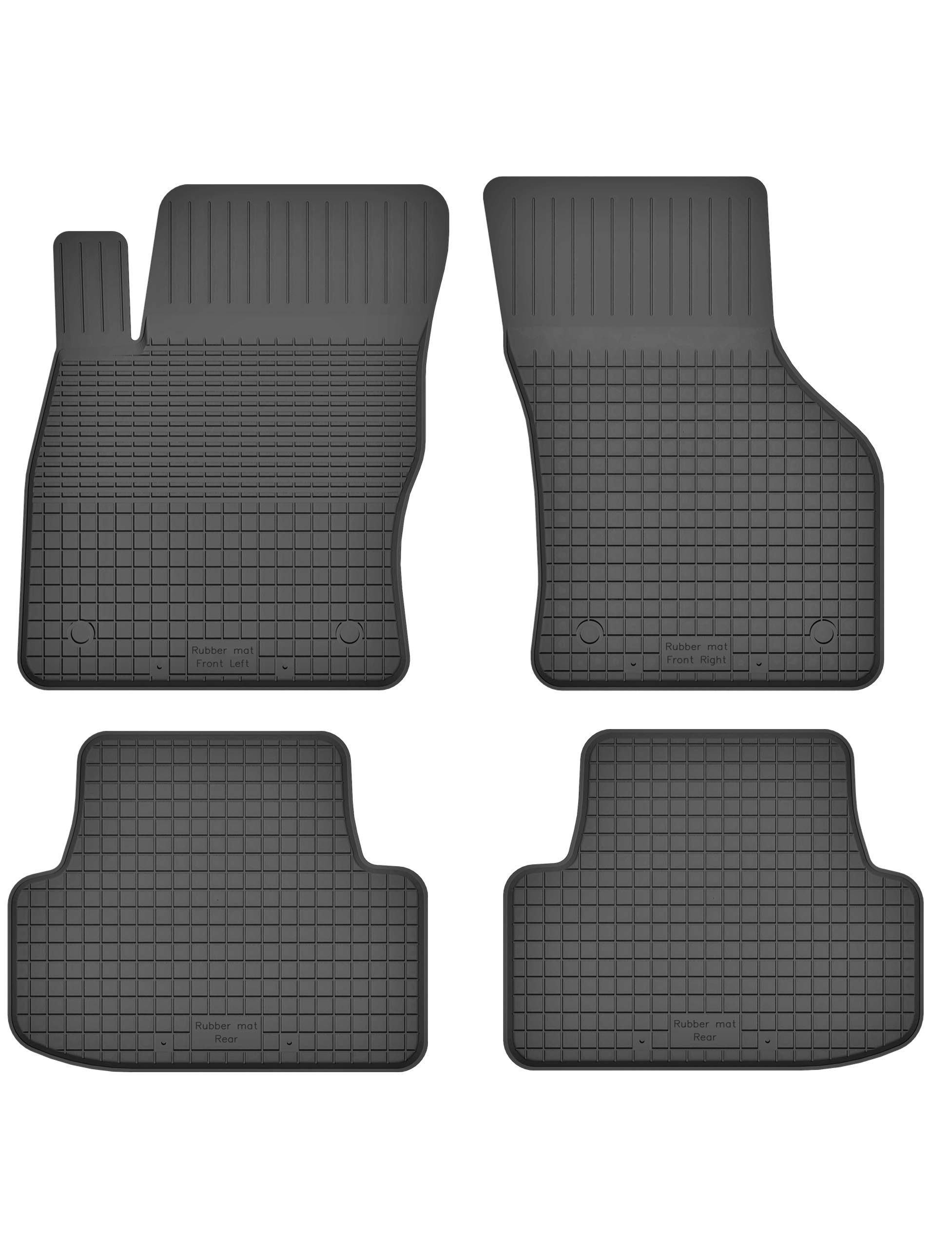 Gummimatten Fußmatten 1.5 cm Rand kompatibel mit SEAT ATECA (Bj. ab 2016) ideal angepasst 4 -Teile EIN Set von KO-RUBBERMAT