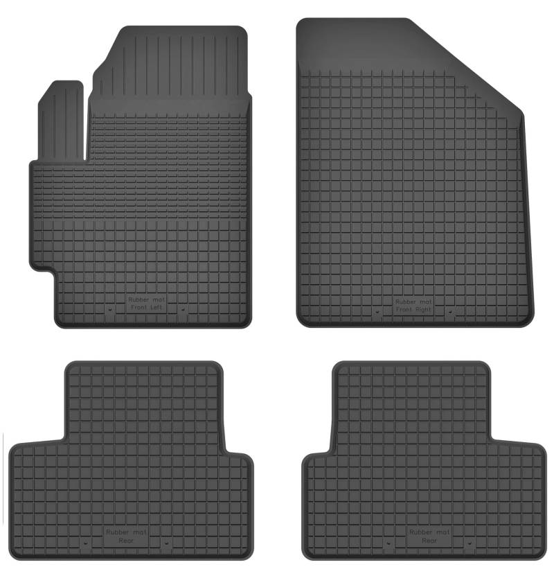 Gummimatten Fußmatten 1.5 cm Rand kompatibel mit Toyota Yaris IV Bj. ab 2019 ideal angepasst 4 -Teile EIN Set von KO-RUBBERMAT