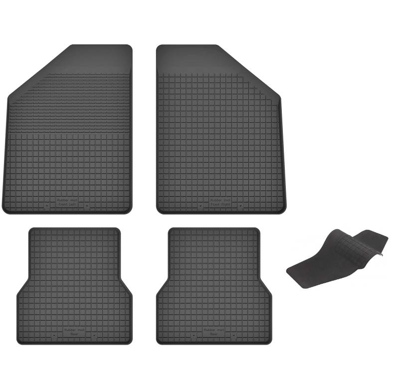 Gummimatten mit Tunnel kompatibel mit Ford Fiesta mk4 mk5 (Bj.1995-2002) ideal angepasst 5-Teile EIN Set von KO-RUBBERMAT