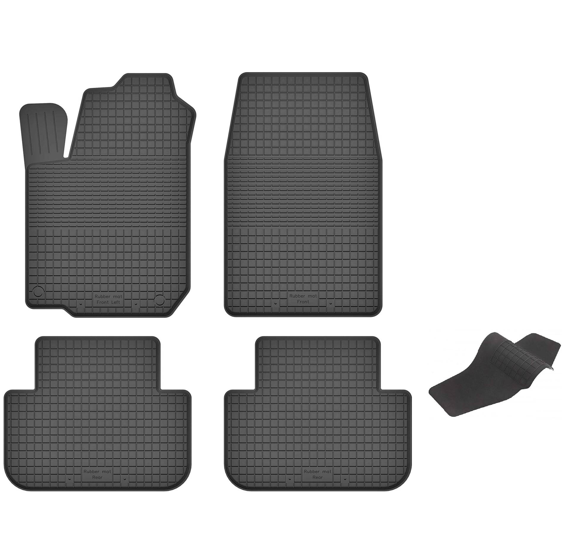 Gummimatten mit Tunnel kompatibel mit Toyota RAV4 IV (Bj. 2012-2019) ideal angepasst 5-Teile EIN Set von KO-RUBBERMAT