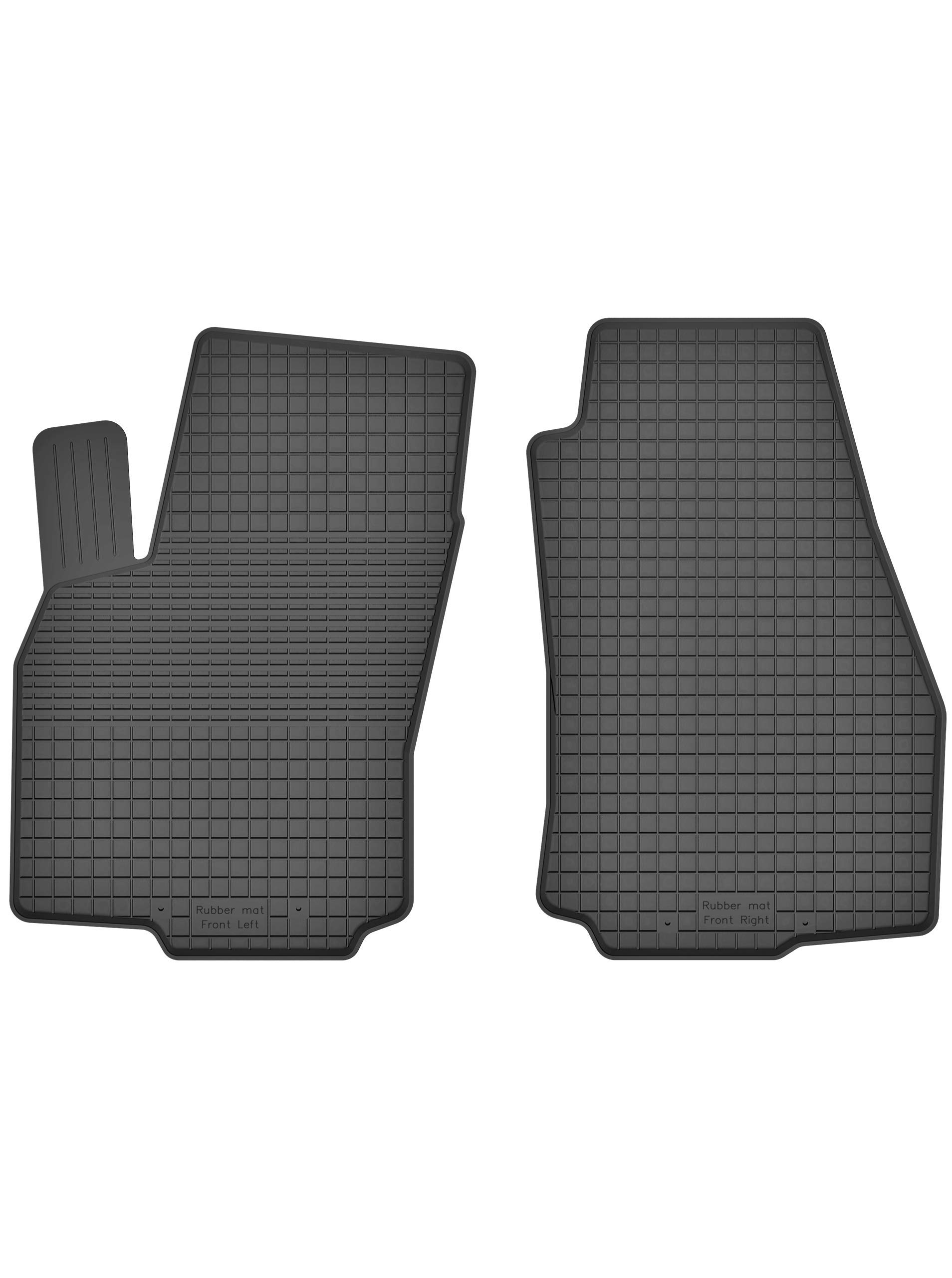 2 Stück Gummifußmatten Vorne kompatibel mit FIAT FIORINO IV Bj.2008-2018 ideal angepasst von KO-RUBBERMAT