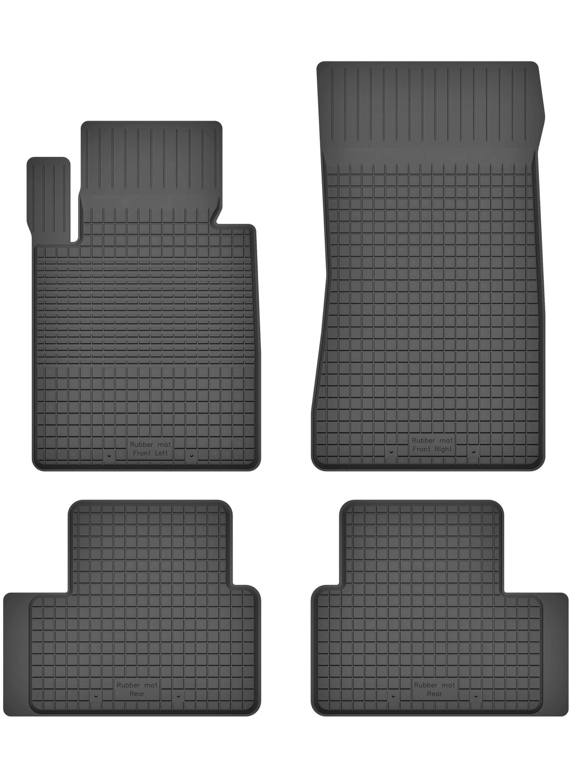 Gummimatten Fußmatten 1.5 cm Rand kompatibel mit BMW 3er E90 E91 E92 E93 (2004-2013) ideal angepasst 4 -Teile EIN Set von KO-RUBBERMAT
