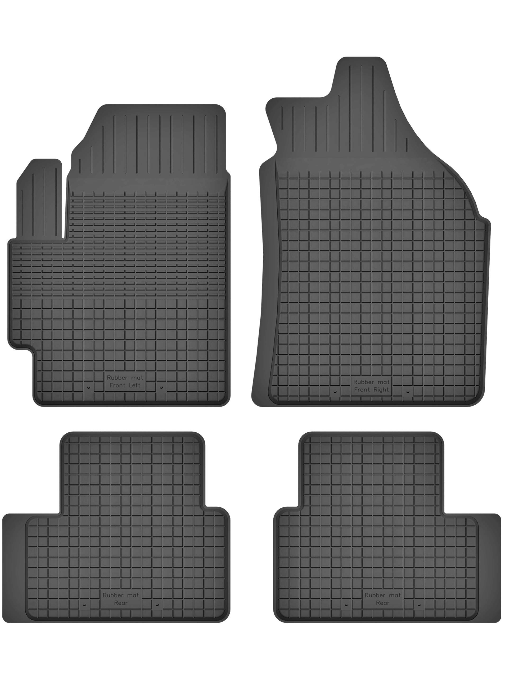 Gummimatten Fußmatten 1.5 cm Rand kompatibel mit Chevrolet Spark I / MATIZ (2000-2009) ideal angepasst 4 -Teile EIN Set von KO-RUBBERMAT