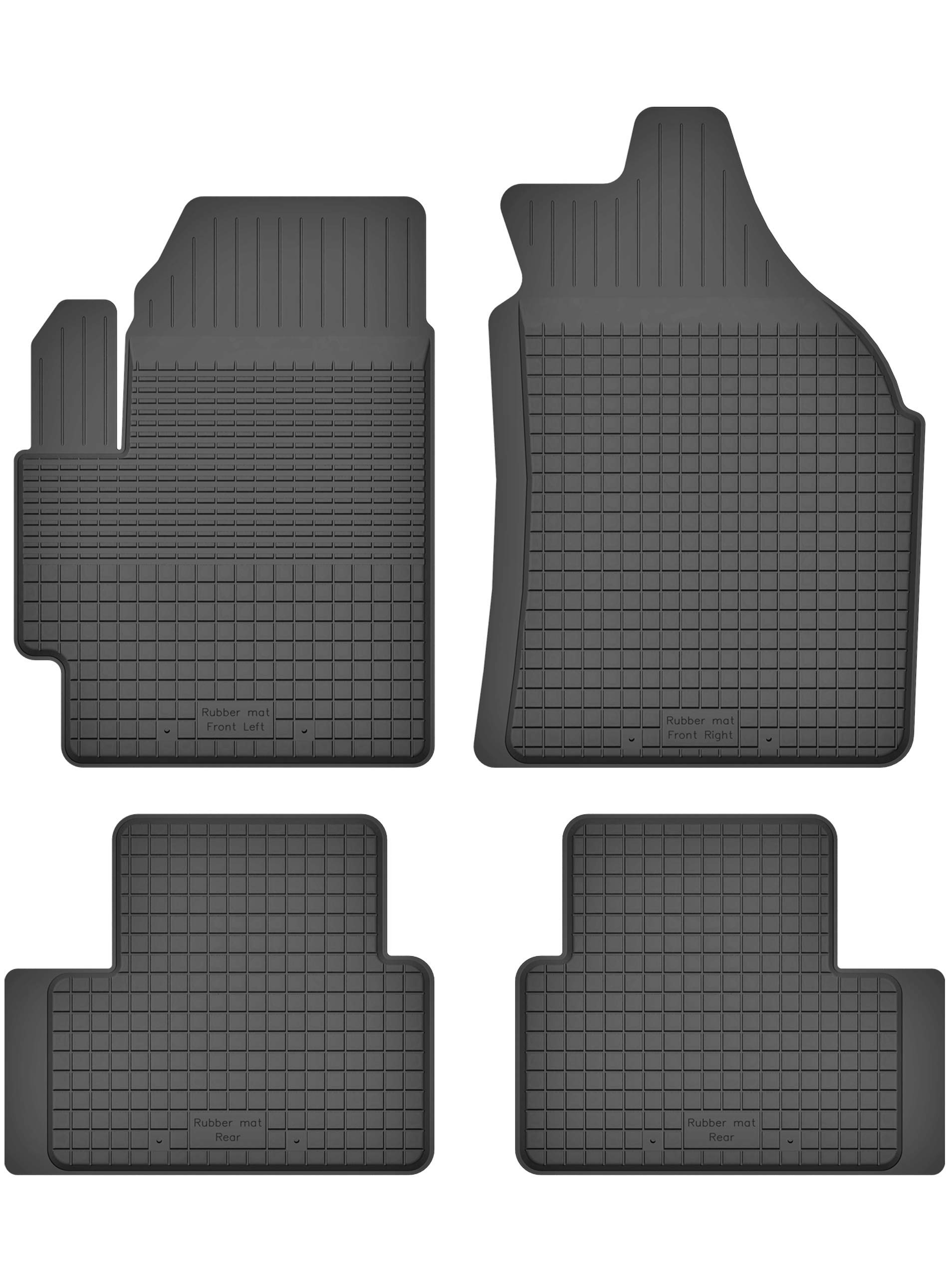 Gummimatten Fußmatten 1.5 cm Rand kompatibel mit Chevrolet Spark I/MATIZ (2000-2009) ideal angepasst 4 -Teile EIN Set von KO-RUBBERMAT