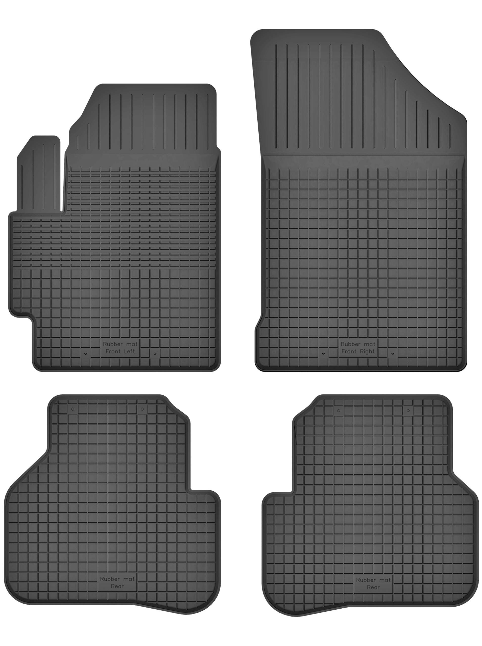 Gummimatten Fußmatten 1.5 cm Rand kompatibel mit Chevrolet Spark II 2009-2018 ideal angepasst 4 -Teile EIN Set von KO-RUBBERMAT