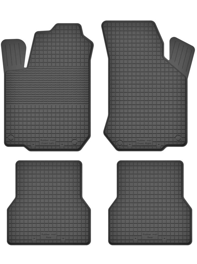 Gummimatten Fußmatten 1.5 cm Rand kompatibel mit FIAT DOBLO I (Bj. 2001-2006) ideal angepasst 4 -Teile EIN Set von KO-RUBBERMAT