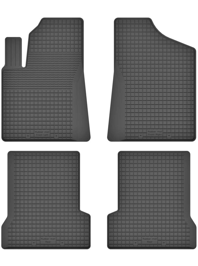 Gummimatten Fußmatten 1.5 cm Rand kompatibel mit FIAT SEICENTO (Bj. 1998-2010) ideal angepasst 4 -Teile EIN Set von KO-RUBBERMAT